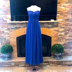 Beautiful Navy blue strapless gown bridesmaid prom